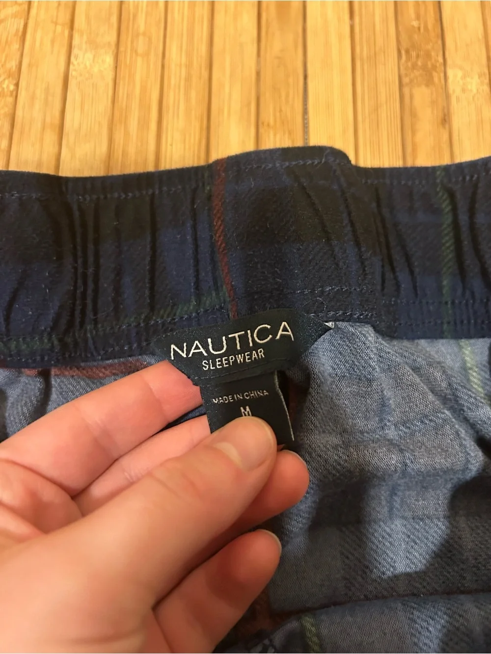 Nautica Cozy M Blue Black Red Plaid Striped Pajama Old Money Inspired PJ Bottoms